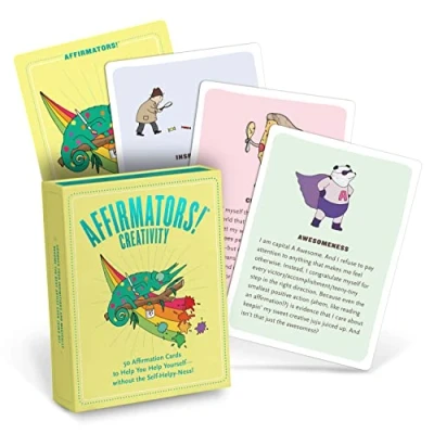 Abbildung von Knock Affirmators! Creativity Deck: 50 Affirmationskarten, um Ihnen zu helfen, sich selbst helfen ohne die Selbsthilfe!