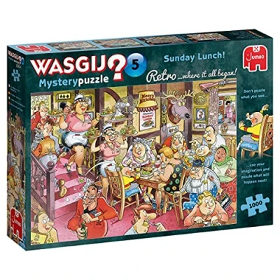 Abbildung von Jumbo Wasgij Retro Mystery 5SONNTAGSESSEN 1000 Teile PUZZ Puzzle multicoloured für Kinder, Größe: One Size, Multi coloured