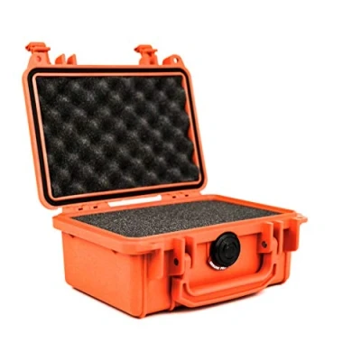 Abbildung von PELI 1120 Koffer, Schutzbox für Optische und Elektronische Instrumente, IP67 Wasser Staubdicht, 2L Volumen, Mit Schaumstoffeinlage (anpassbar), Orange