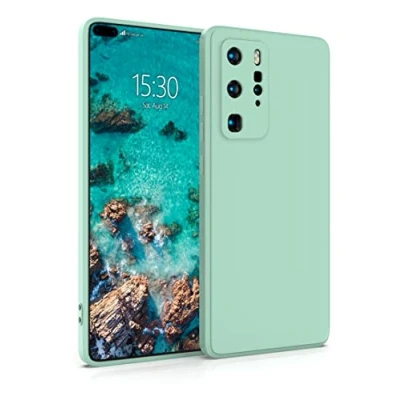Abbildung von MyGadget Hülle für Huawei P40 Pro robuste Silikon Schutzhülle TPU Case Slim Silikonhülle Back Cover Kratzfest Handyhülle Matt Mint