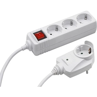 Abbildung von Meister Steckdosenleiste 3 fach, mit Zusatzstecker 2 m Kabel weiß IP20 Innenbereich Schalter / Powersplit Steckerleiste Überspannungsschutz Mehrfachsteckdose Tido 7430630
