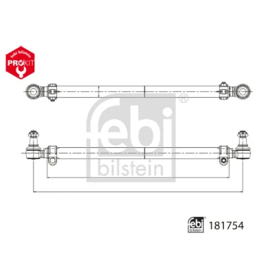 Abbildung von FEBI BILSTEIN 181754 Spurstange Vorderachse links, rechts mit Kronenmutter