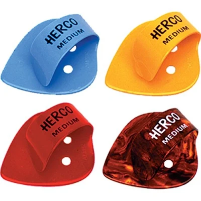 Abbildung von Dunlop DL FTP 0045 HE 112 Herco Flat Thumbpicks (24 Stück) farblich sort