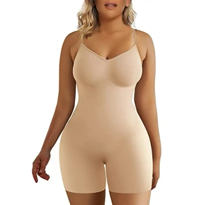 Abbildung von SHAPERX Shapewear für Damen Figurformender Body Shaper Bauchweg Formende Bodys Abnehmen Shaping Bodysuit, UK SZ5218 Beige L/XL