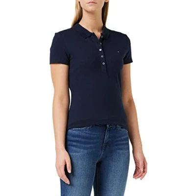 Abbildung von Tommy Hilfiger Heritage Short Sleeve Poloshirt, Damen, Größe: Large, Midnight