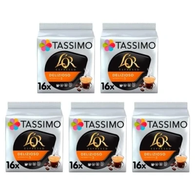 Abbildung von Tassimo Kaffee L&#039;OR Espresso Delizioso 16 Kapseln 5 Packungen (80 Getränke)