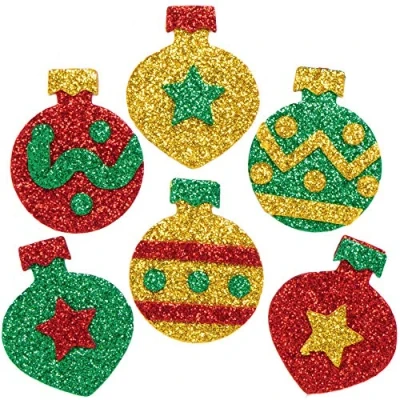Abbildung von Baker Ross AX312 Weihnachtskugel Glitzernde Moosgummi Aufkleber 96 Stück, Festliche Künstler und Bastelbedarf zum Basteln Dekorieren zur Weihnachtszeit