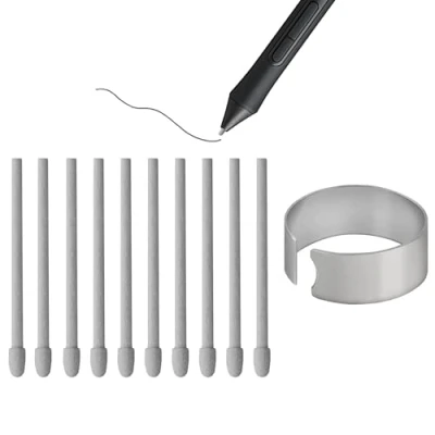 Abbildung von 10X Original Felt Spitzen Kompatibel mit Wacom Pro Pen 2/Slim/3D&amp;Classic Pen, Mobile Studio Pro(DTHW1320/1620),Cintiq Pro(DTH1320/1620/2421/3221&amp;DTK2421),Cintiq 16(DTK1660/1661),Intuos