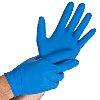 Abbildung von 10 x HygoStar Nitril Handschuh Power Grip puderfrei M 24cm dunkelblau