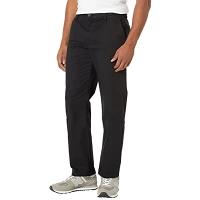 Abbildung von Amazon Essentials Herren Knitterarme Flatfront Chinohose, Gerade Geschnitten, Schwarz, 42W / 30L
