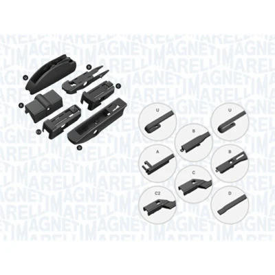 Abbildung von Scheibenwischer Magneti Marelli 000713617560 560mm OPEL: Zafira B, Astra H Caravan, Schrägheck, MERCEDES BENZ: C Klasse T modell