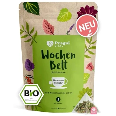 Abbildung von Wochenbett BIO Schwangerschaftstee mit Frauenmantel und Schafgarbe von PregniVital® 30 g