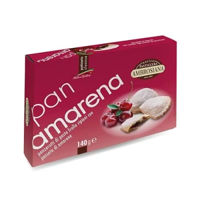 Abbildung von Pasticceria Ambrosiana Pan Amarena Kekse 140g italienische Kekse, Kaffee Plätzchen, Gebäck