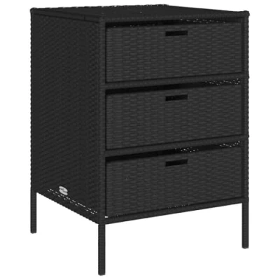 Abbildung von vidaXL Gartenbox Gartenschrank Schwarz 55x59x80 cm Poly Rattan