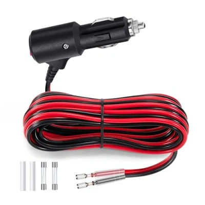 Abbildung von GUNGY 4M Zigarettenanzünder Stecker Verlängerungskabel mit Schalter 12 V/24 V Autostecker 14AWG Steckerkabel Sicherung 15A für Auto LKW Wohnmobil