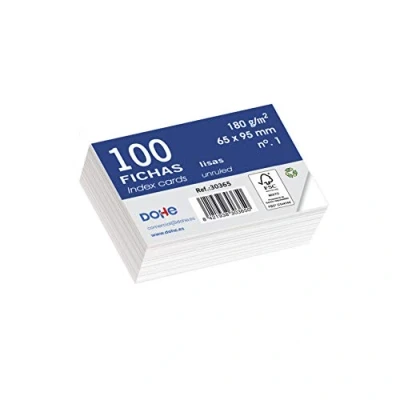 Abbildung von Dohe 30365 Karteikarten Nr. 1, unliniert, 100 Karten, Weiß, 180 g, 65 x 95 mm