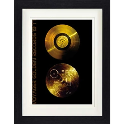 Abbildung von 1art1 Schallplatten Poster Klänge Der Erde, Voyager Golden Records Gerahmtes Bild Mit Edlem Passepartout Wand Bilder Im Bilderrahmen 40x30 cm