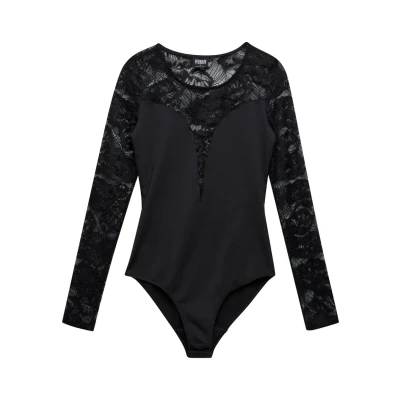 Abbildung von Urban Classics Round NECK Bluse, Damen, Größe: Large, Black