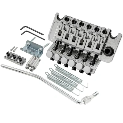 Abbildung von Musiclily 52,5mm Double Locking Tremolo System für Floyd Rose Style E Gitarre, Chrom