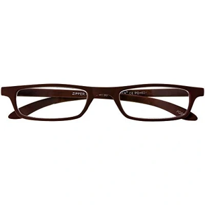 Abbildung von I Need You Lesebrille Stilvolle Zipper Braun (2,0 dpt)