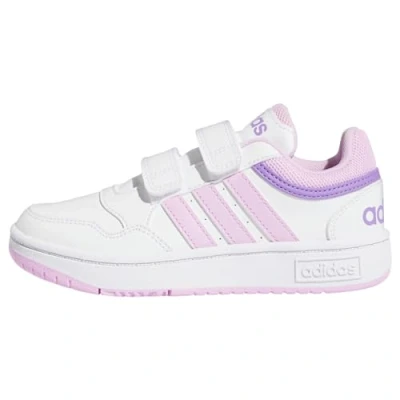 Abbildung von adidas Hoops Lifestyle Basketball Hook and Loop Shoes Schuhe, Cloud White/Lilac/Violet Fusion, 30 EU