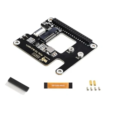 Abbildung von Waveshare PCIe to M.2 Adapter Board Compatible with Raspberry Pi 5,Supports NVMe Protocol 2230/2242 Size Solid State Drive,Supports Gen2 and Gen3 Modes, Booting PI5 from Drive