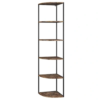 Abbildung von Vicco Bücherregal Fyrk, Eiche rustikal/Schwarz, 40 x 180 cm