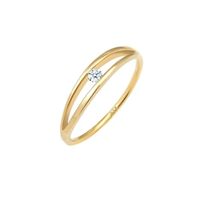 Abbildung von DIAMORE Ring Damen Verlobung Schlicht mit Diamant (0.06 ct.) aus 585 Gelbgold