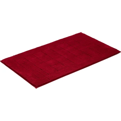 Abbildung von Vossen Badematte &quot;Exclusive&quot;, Höhe 20 mm, rutschhemmend beschichtet, fußbodenheizungsgeeignet, Badteppich, Uni Farben, Karo Muster, Hoch Tief Effekt, reine Baumwolle