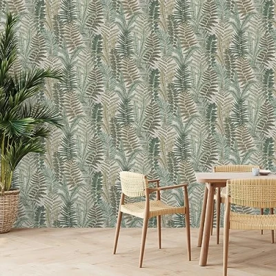 Abbildung von living walls Vliestapete &quot;Famous Garden Blätter Tapete Mustertapete Pflanzen Blattmotiv&quot;, matt, floral für Schlafzimmer Küche Wohnzimmer Design