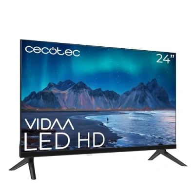 Abbildung von Cecotec Smart TV LED Fernseher mit 24 Zoll, HD Auflösung A5 Serie ALH50024. VIDAA TV, Dolby Audio System, integriertes WLAN, Kopfhörerausgang, 3 HDMI und 2 USB