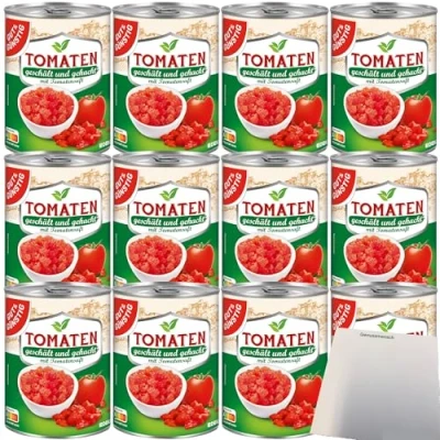 Abbildung von Gut&amp;Günstig Tomaten geschält gehackt mit Tomatensaft VPE (12x400g Dose) + usy Block