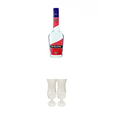Abbildung von De Kuyper Triple Sec Likör 0,7 Liter + Cocktailglas 2 Stück