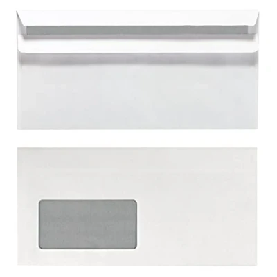 Abbildung von Herlitz Briefumschlag DIN Lang, Selbstklebend mit Fenster, 100 St?ck Innendruck in Folienpackung, eingeschwei?t, wei? (3er Pack)