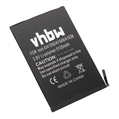 Abbildung von vhbw Akku kompatibel mit Apple iPad 5,2, A1538, A1546, A1550, Mini 4 Tablet Pad (5100mAh, 3,8V, Li Polymer)