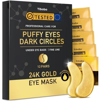 Abbildung von 24K Gold Augenpads, 12 Paar Gel Eye pads, Kollagen Hyaluronsäure augenpflaster, Anti Aging under pads gegen augenringe, patches tränensäcke, Faltenentfernung Augenpolster