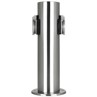 Abbildung von Grafner Gartensteckdose Steckdosensäule mit 2 Außensteckdosen Edelstahl Gartensteckdose, Stck, 1 St., 1, aus Edelstahl, Silikongummidichtung
