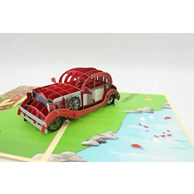 Abbildung von KUNSTIFY 3D Pop Up Karte, Hochzeitskarte Geschenk für brautpaar Freundin Männer Frauen Glückwunsch Verlobung hochzeitsgeschenke Verlobungskarte Hochzeit Herz (Oldtimer)