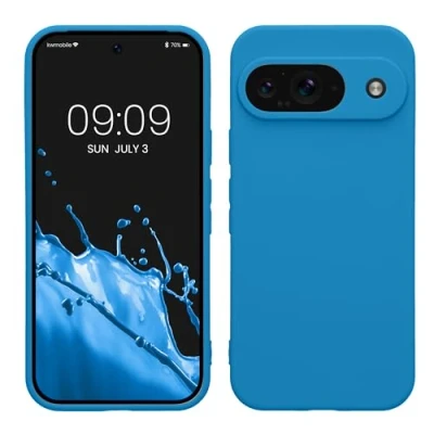Abbildung von kwmobile Handyhülle kompatibel mit Google Pixel 9 Hülle Handy Case aus weichem Silikon in Blue Reef