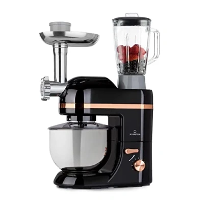 Abbildung von Klarstein Küchenmaschine mit Kochfunktion Lucia Elegance, 2000 W, 5 l Schüssel, Knetmaschine Teigmaschine Teigknetmaschine Rührmaschine Fleischwolf