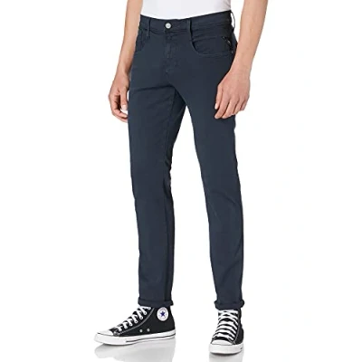 Abbildung von Replay Herren Jeans Anbass Slim Fit Hyperflex Colour X Lite mit Stretch, Black 040 (Schwarz), 27W / 30L