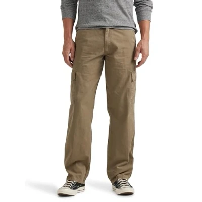 Abbildung von Wrangler Authentics Herren Klassische Cargohose aus Twill, lockere Passform, Cargo Sarga Clásicos De Ajuste Relajado Lässige Hose, Military Khaki Ripstop, 33W / 34L