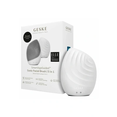 Abbildung von Geske SMARTAPPGUIDED Sonic Facial Brush 5 IN 1 Gesichtspflege Zubehör, Größe: One Size, White