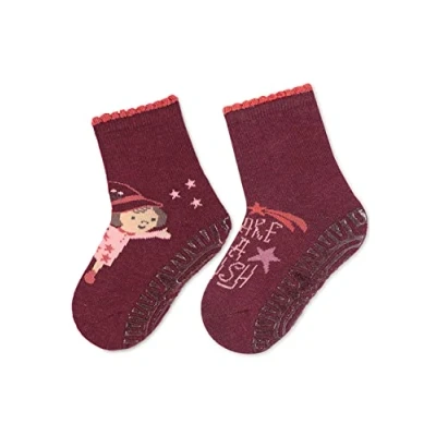 Abbildung von Sterntaler Baby Mädchen Fliesen Socken Glitzer flitzer Air Doppelpack Hexe, Dunkelrot, 20