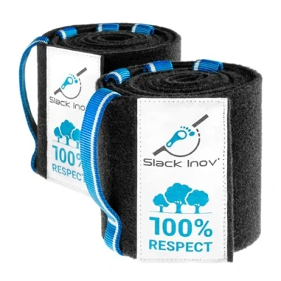 Abbildung von Slack INOV Baumschutz XXL Vier senkrecht eingenähte Streifen zur Unterstützung der Slackline oder des Gurtes an Allen Punkten Kompatibel mit Spider Slacklines 200 cm