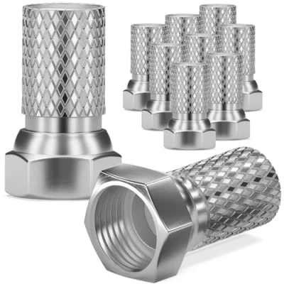 Abbildung von HB DIGITAL 10x F Stecker 7mm breite Mutter für Koaxial Antennenkabel Sat Kabel BK Anlagen