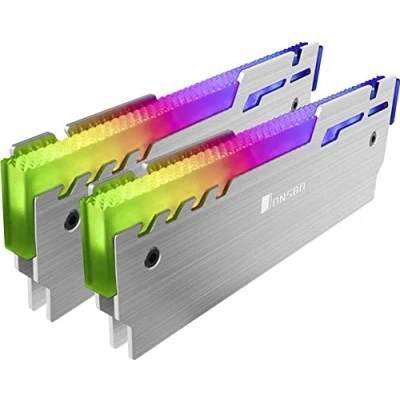 Abbildung von Jonsbo Computer Kühler NC 3 2x ARGB RAM Kühler, Aluminium, Silber, mit adressierbarer RGB Beleuchtung, Beleuchtung