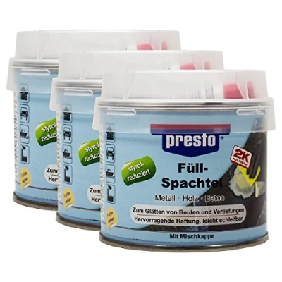 Abbildung von Presto 3X 600054 Füllspachtel Schleifbar Ocker Mit Härter 250 G