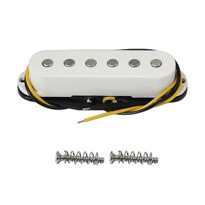 Abbildung von FLEOR Alnik 5 ST Tonabnehmer Single Coil Gitarren Steg Pickup Flachpol für SQ E Gitarre, weiß
