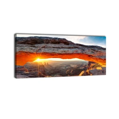 Abbildung von wandmotiv24 Leinwandbild Panorama Nr. 219 Mesa Arch 100x40cm, Keilrahmenbild, Bild auf Leinwand, USA Wüste Utah